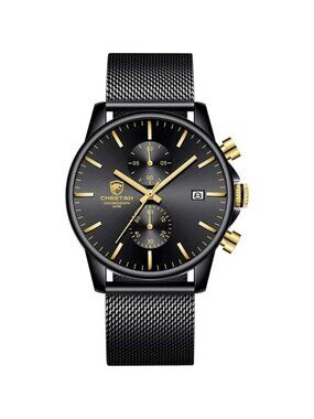 ⚡New Black Gold Men’s Watch Fashion Sport Quartz Analog Mesh Stainless Steel